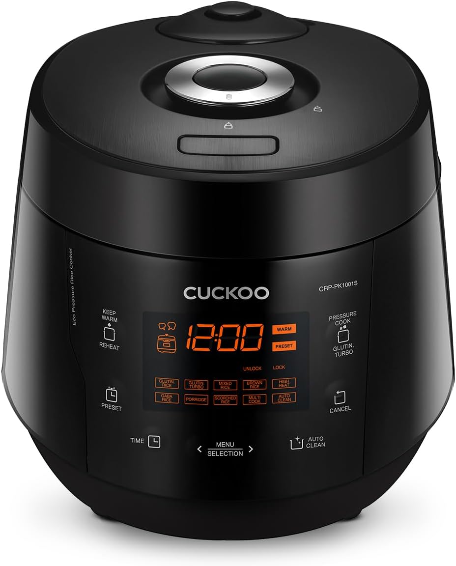 Cuckoo 10-cup high pressure rice cooker CRP-PK1001S black and silver